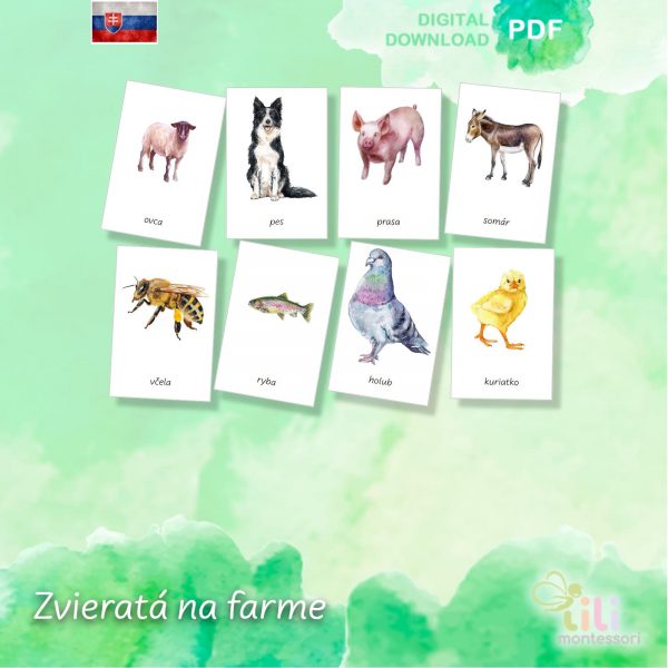 Zvieratá na farme -Trojzložkové karty - Image 3