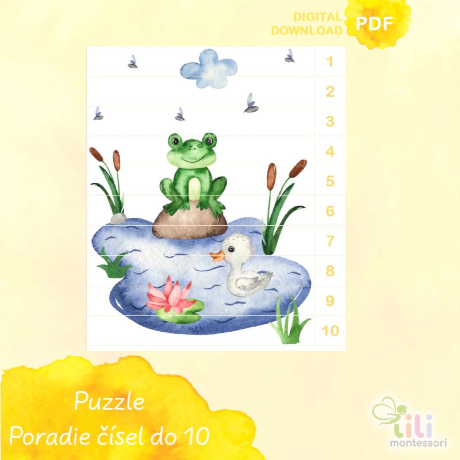 Puzzle Poradie čísel 1-10