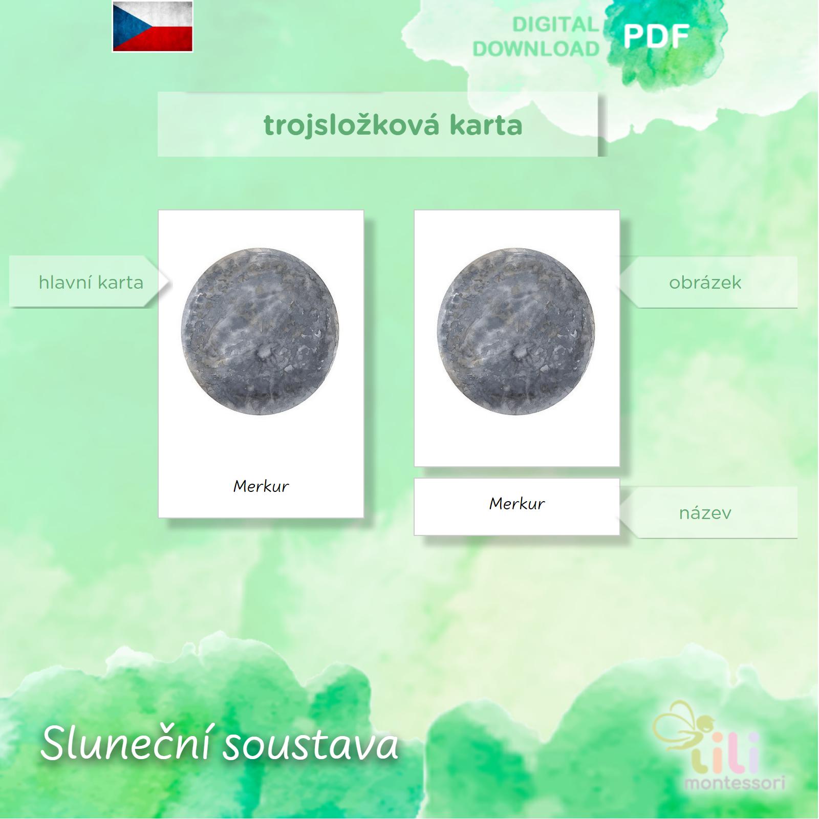 Sluneční soustava -Trojsložkové karty ČJ – Obrázok 5