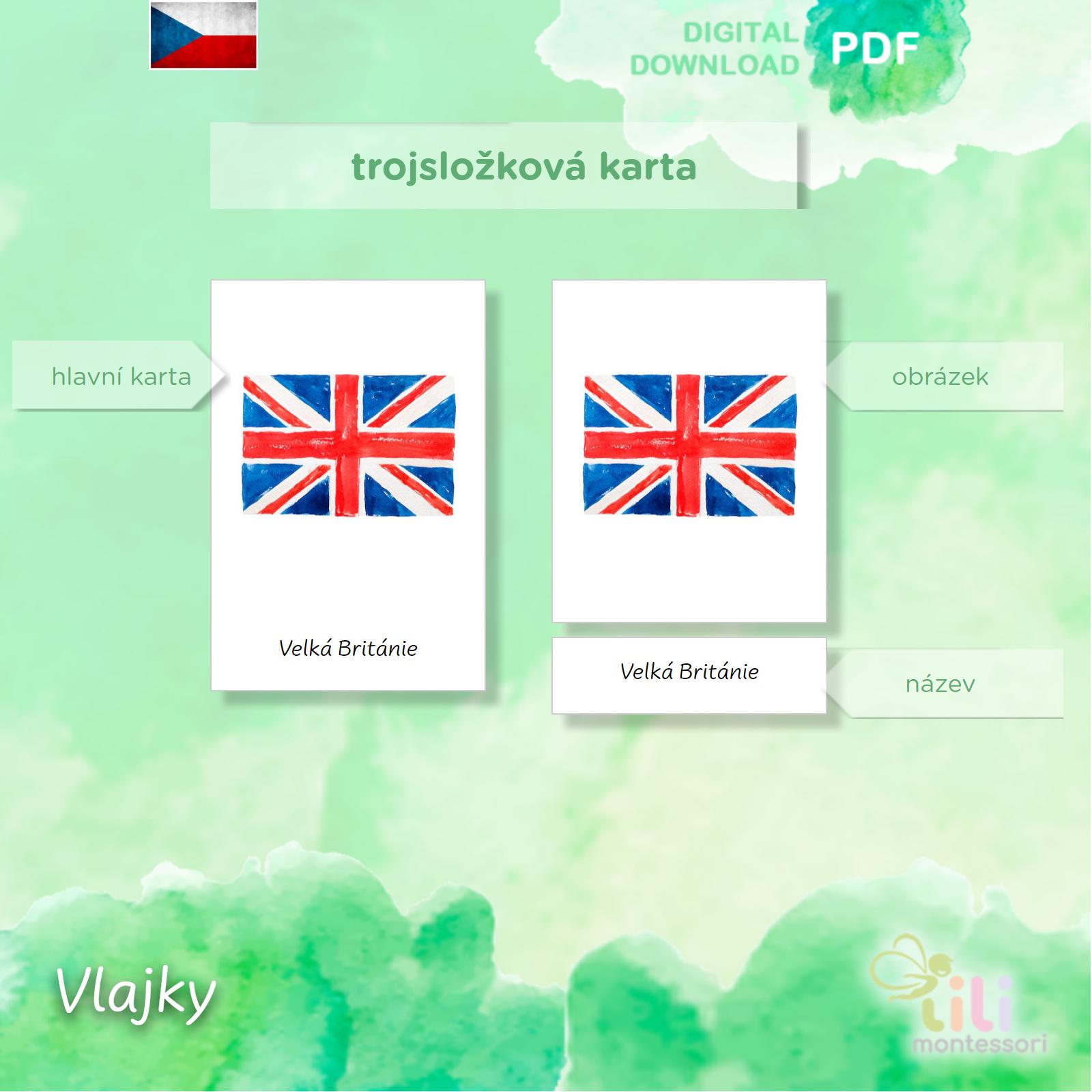 Vlajky-Trojsložkové karty ČJ